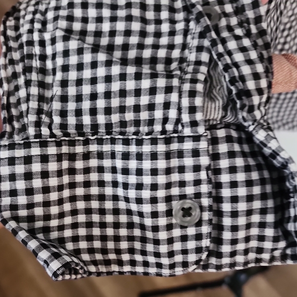 John Varvatos Black White Gingham Button Down Shirt Men’s Designer - Picture 3 of 11